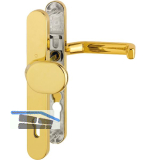 Wechselgarnitur LIVERPOOL - Schmalschild Knopf PZ 77-82, Messing - PVD