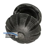 HALC� T�rknopf fest vernietet in Zierrosette rund, verzinkt schwarz passiviert