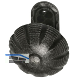 HALC� T�rknopf fest vernietet in Zierrosette oval, verzinkt schwarz passiviert