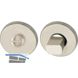 MARCHESI WC - Rosette � 52, H: 10 mm, Schlitzkopf u. Drehknopf, Edelstahl matt