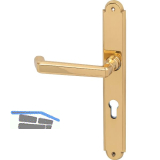 Feuerschutz Wechselgarnitur Alt Wien auf Langschild, PZ88, links,Messing poliert