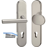 GRUNDMANN Sicherheits-Wechselgarnitur 2552 L-Form, 8,5 mm, RC2, Edelstahl matt