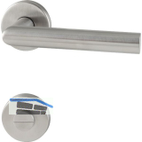 GRUNDMANN Dr�ckergarnitur L-Form auf Rosette, WC, Edelstahl matt