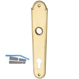 MARCHESI Langschild L�FFELFORM/POSTHORN - PZ 88, Messing poliert