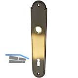 MARCHESI Langschild L�FFELFORM/POSTHORN - BB 90, Messing patiniert