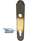 MARCHESI Langschild L�FFELFORM/POSTHORN - PZ 88, Messing patiniert