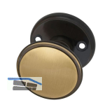 MARCHESI FH T�rknopf Flachform - auf Rosette (Facette), � 55 , Messing patiniert