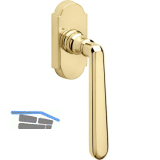 GRUNDMANN Fenstergriff ALT - WIEN 904HA, VK 7x35, m Rast., Messing poliert