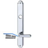 Langschild ALT - WIEN, WC 90, m. Drehknopf, Messing verchromt