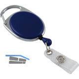 IDENTA Kartenjojo oval mit Karabinerhaken Nylonschnur L=800 mm blau