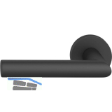 FSB Haust�rhalbgarnitur 70 1076 links, runde Rosette, Aluminium schwarz matt