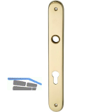 Haust�r - Langschild ELEGANT 22, PZ88, Ansatz 16 mm, Messing pol