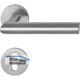 MARCHESI Dr�ckergarnitur GEHRUNG auf Flachrosette PZ, Edelstahl matt