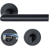 MARCHESI Dr�ckergarnitur GEHRUNG auf Flachrosette WC, Edelstahl schwarz matt