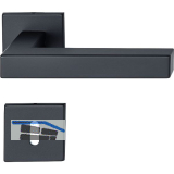 MARCHESI Dr�ckergarnitur SQUARE auf Flachrosette BB, Edelstahl schwarz matt