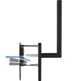 MARCHESI Hebeschiebegarnitur GEHRUNG mit Muschelgriff, Edelstahl schwarz matt