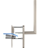 MARCHESI Hebeschiebegarnitur GEHRUNG mit Muschelgriff, Edelstahl matt