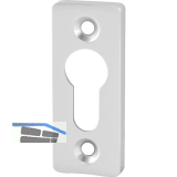 Zylinderrosette PZ eckig 28 x 70 mm, Edelstahl matt