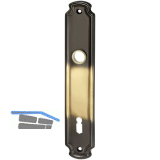 MARCHESI Langschild L�FFELFORM/POSTHORN - BB 90, Messing patiniert