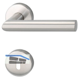 Dr�ckergarnitur GEHRUNG - auf Rosette BB, 38 - 45, Edelstahl matt