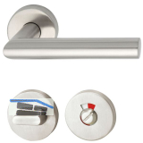 FH-Dr�ckergarnitur GEHRUNG - auf Rosette WC, 38 - 45, Edelstahl matt