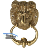 T�rklopfer 100 x 165 mm, L�wenkopf, Messing poliert