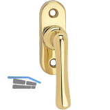 MARCHESI Fenstergriff ELEGANT - sichtbar geschraubt, 22 x 65, Messing poliert