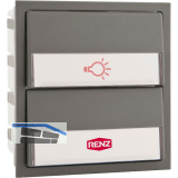 Tastenmodul f�r Renz-Frontplatte, m. 1 Licht- u. 1 Klingeltaster,Kunststoff grau