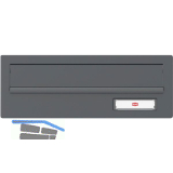 RENZ Frontplatte kombinierbar, eckig, 300 x 110 mm, Stahl anthrazitgrau RAL 7016