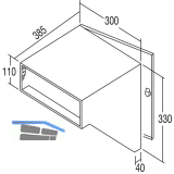 RENZ Durchwurfbriefkasten schr�g,300x330x385 mm,Mauerst�rke 405mm,Stahl verzinkt