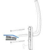 HAUTAU ATRIUM HS Griff PZ au�en mit Vierkant, TS 68-92 mm, Alu wei� RAL 9016