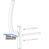 HAUTAU ATRIUM HS Griff innen mit Vierkantstift, TS 68-80 mm, Alu wei� RAL 9016