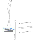HAUTAU ATRIUM HS Griff PZ innen mit VK, TS 68-80 mm, Alu silber eloxiert