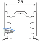 HAUTAU ATRIUM HS F�hrungsschiene Nr. 6, L=3000 mm, fl�chenb�ndig, Alu silber