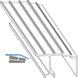 MACO HS F�hrungsschiene oben mit Blende, TS 68 mm, silber, L=3500 mm (N19914)