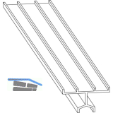 MACO HS F�hrungsschiene oben universal nieder, silber, L=6500 mm (N20916)