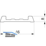 MACO Fiber-Therm Aufsatzschiene f. bewegliche Fl�gel L=5000 mm GFK silber