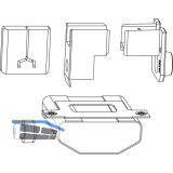 MACO HS Zubeh�r f. F�hrung oben mit Blende, 68/28 mm, Schema A, silber (101751)