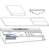 MACO HS Dichtungsplatten-Set m.Entw�sserung, Zwischenprofil 115, links, silber