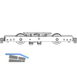 MACO HS Laufwagen mitte einzeln, ohne B�rsten, 300 kg, silber (214691)