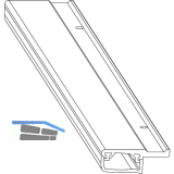 MACO HS Obere Dichtungsschiene f�r schmalen Querbalken, L=3500 mm, schwarz