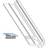 MACO Fiber-Therm Glasaufnahmeleiste Holz/Alu, rahmenlose Fixverglasung L=2500 mm