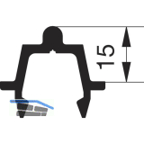 GU HS Laufschiene 15 P1635 f�r Bodenschwelle L=4000 mm silber eloxiert