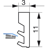 GU Thermostep/Timberstep Dichtungsprofil P859 zu Verbreiterung P1051, schwarz