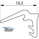 GU HS Dichtungsprofil P1156 oben, f�r F�hrungsschiene, schwarz