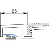 GU Thermostep/Timberstep Verbreiterungsprofil P 1051, L=6700 mm, silber eloxiert