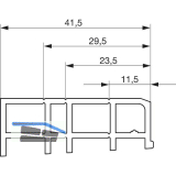 GU Thermostep 164 Zwischenprofil 41 P1641, L=3300 mm, Kunststoff grau