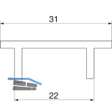 GU Thermostep 204 Zwischenprofil 31 P2122, L=6000 mm, Kunststoff grau