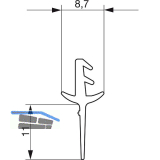 GU HS Dichtungsprofil P1483 senkrecht f�r HS-Spaltl�ftung, schwarz