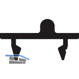 GU HS Laufschiene 5 P2107 f�r Bodenschwelle 2,8 mm Versatz L=4000 mm silber